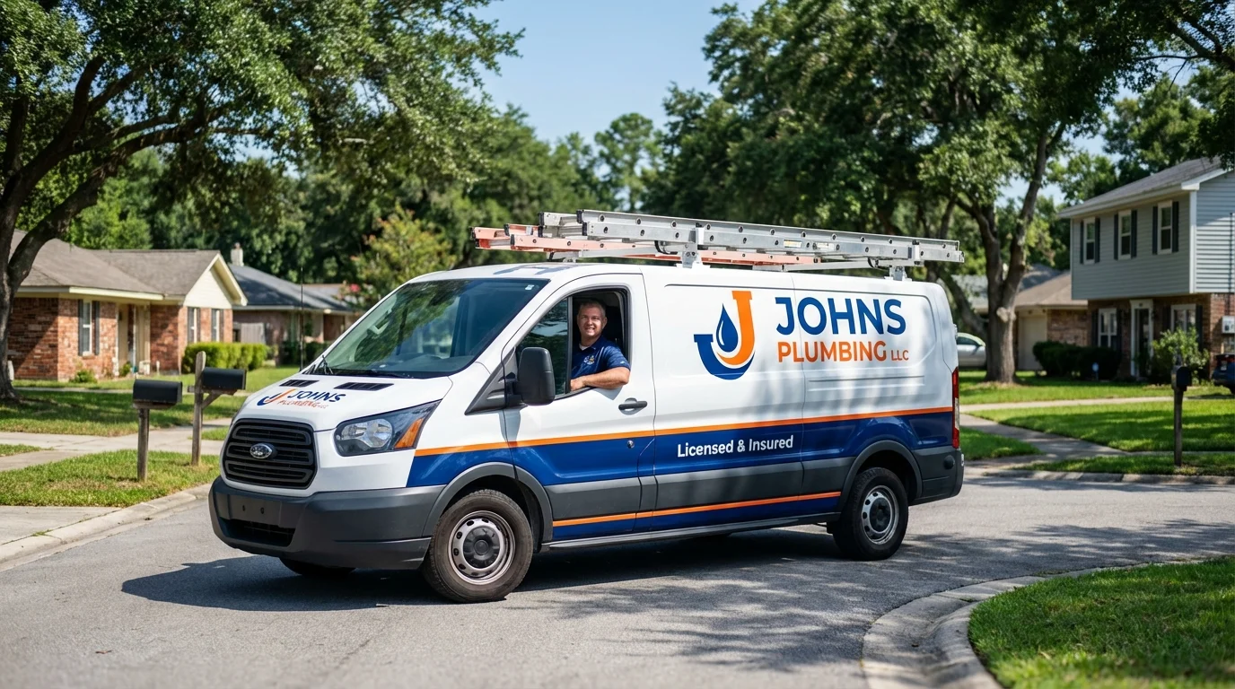 Johns Plumbing LLC service van in Chambersburg, PA