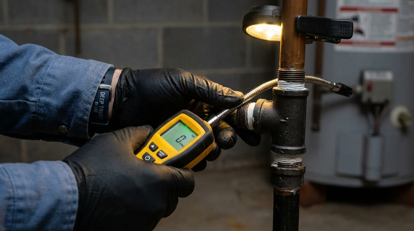 Gas leak detection with electronic sniffer by Johns Plumbing LLC in Chambersburg